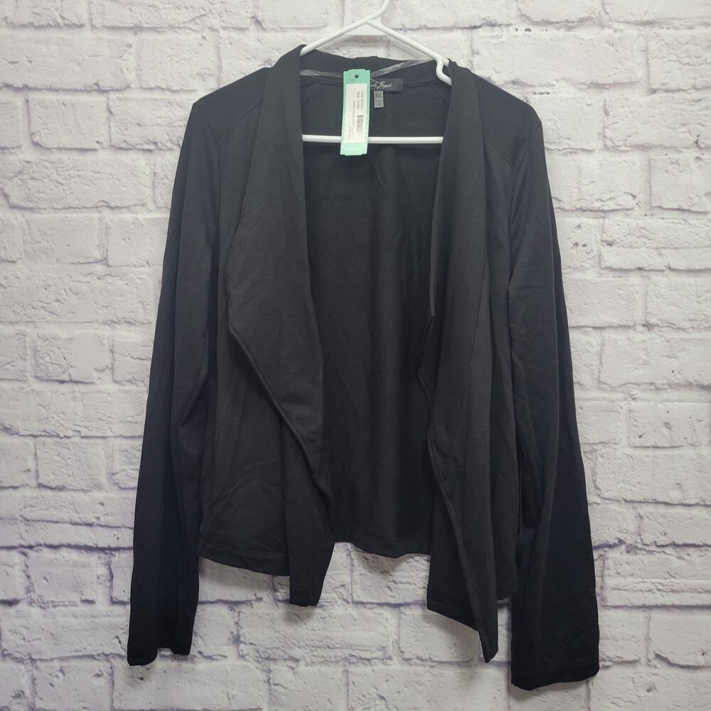 NEW Laila Jayde Chrissa Waterfall Knit Cardigan Sweater Size XXL Black Cozycore‎
